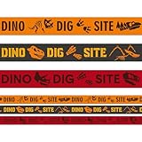 TaoBary 3 Roll Dino Dig Site Caution Tape 20 Feet Dinosaur Zone Dinosaur Party Decorations Themed Dino Party Supplies for Kids Birthday Baby Shower VBS Vacation Bible School Decor(Various,Multicolor)