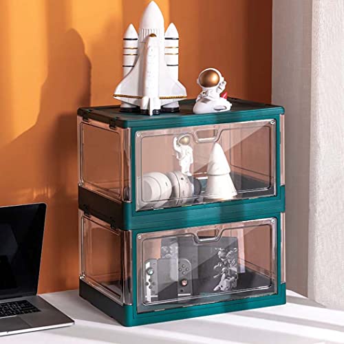 Boîte à chaussures plastique empilable pour sneakers de luxe avec vitrine verte - 3