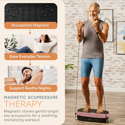 Lifepro HexaPlate Lite Vibration Plate Exercise Machine — Magnetic Acupoints, 99 Speeds & 10 Presets Vibration Platform Machine with Resistance Bands — Vibrating Plate for Lymphatic Drainage & Toning by Lifepro - Used condition - Image 2