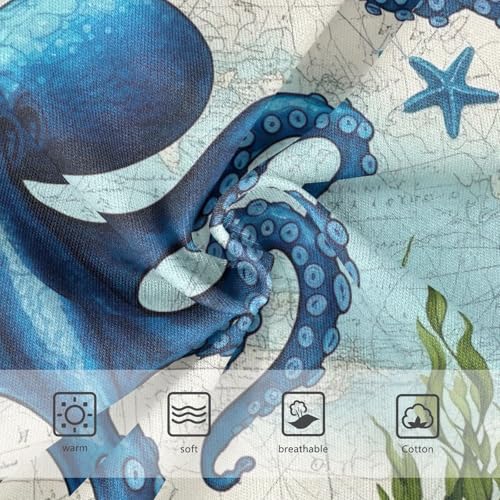 CHIFIGNO Boy Cotton Briefs Printed Underwear Soft Briefs Underwear for Little Boys, Vintage Tentacles Starfish Blue3