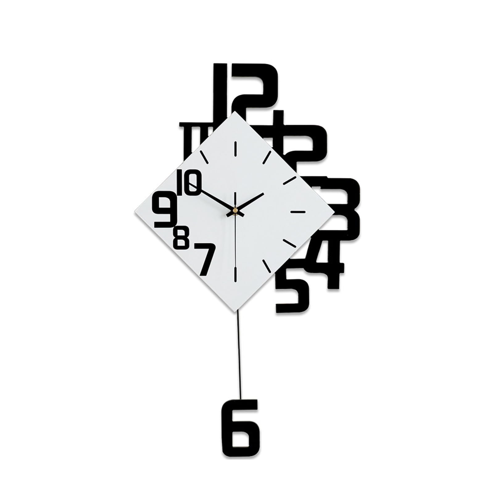 MYUYEE Large Wall Clock, Modern Silent Wall Clock, Non Ticking Ative Wall Clocks Battery Operated, Simple Design Pendulum Clock for Living Room, Office, Bedroom,50cm,50cm (38cm)