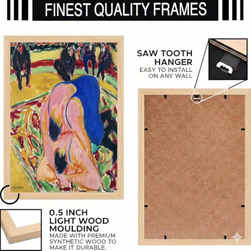 Image of BLINKART Gustav Klim Aesthetic Modern Art Walls With Frame | Natural Wood Texture | Living Room Bedroom Office Wall Decoration | Poster Home Decor Frames Wall Bedroom | 12x8 Inches (D400)