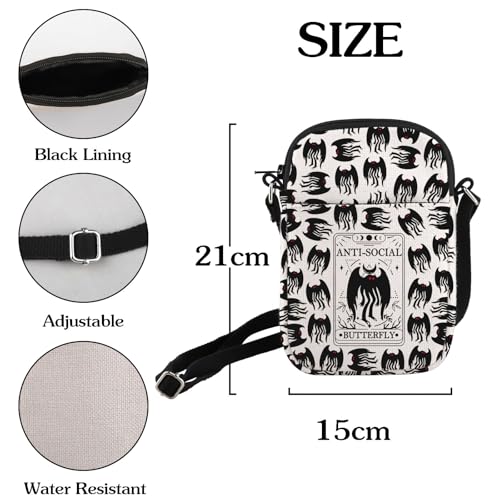 HOLLP Mothman Antisocial Butterfly Crossbody Bag Cryptid Creature Gift Mothman Tarot Shoulder Bag2