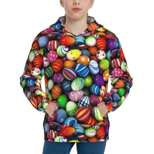 Easter Eggs2 Kids Pullover Hoodies Boys Sweatshirts Girls Athletic Clothes with Pocket