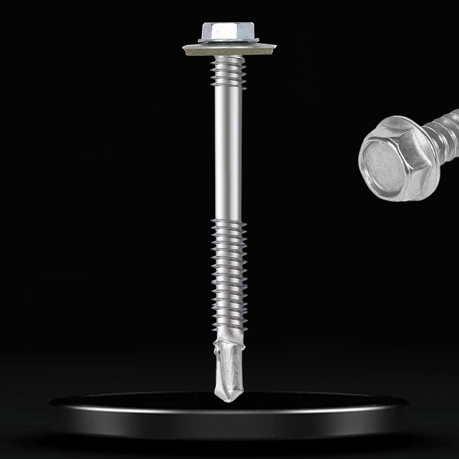Badem10 Trapez Çatı Vidası 5.5x90 mm Paket 100 ADET Matkap Uçlu Sac Akıllı Vida Çatı Panel Metal Ağaç Vidası