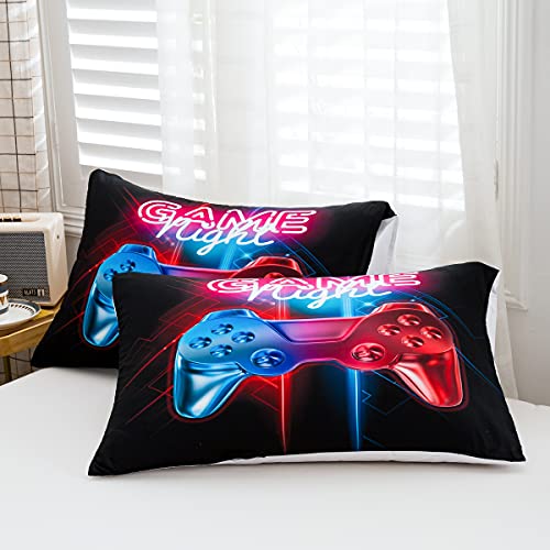 Gamer Bedding Set Full Size Gaming Comforter Cover Set For Boys Bedroom Kids Video Game Gamepad Duvet Cover Set Ultra Soft Teens Children Game Room Decor Bedspread Cover (No Comforter) #TOP2