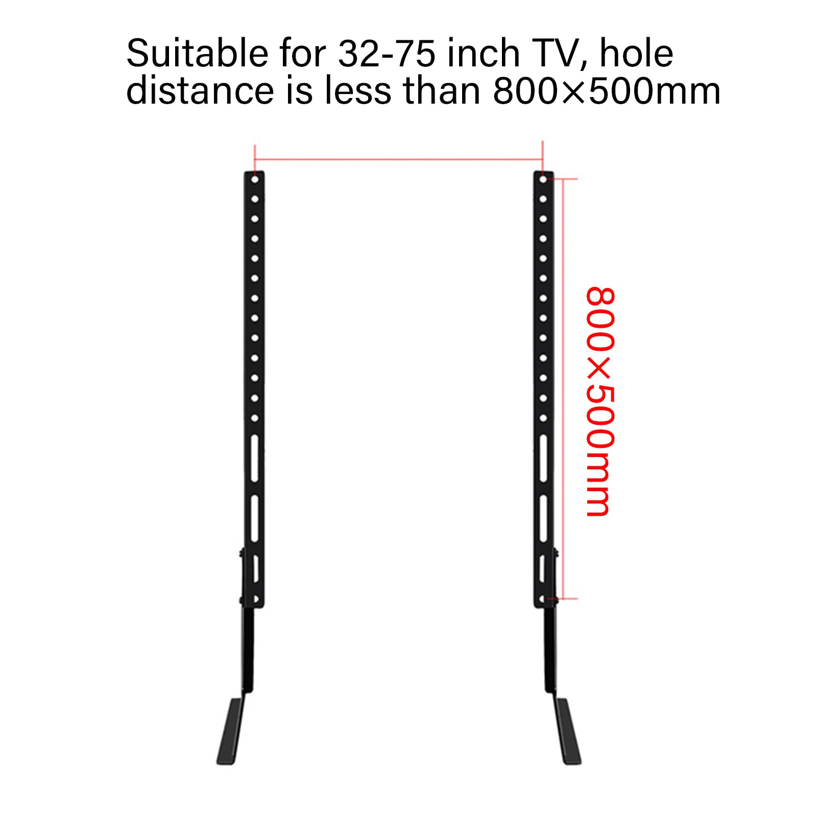 Base de soporte para televisores de mesa para televisores LCD LED de pantalla plana de 26 a 75 pulgadas, altura ajustable, soporta hasta 88 libras