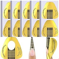 200 Stück Nagelschablonen für Gelnägel, Selbstklebende Modellier Schablone für Nagel-Verlängerung & Nailart