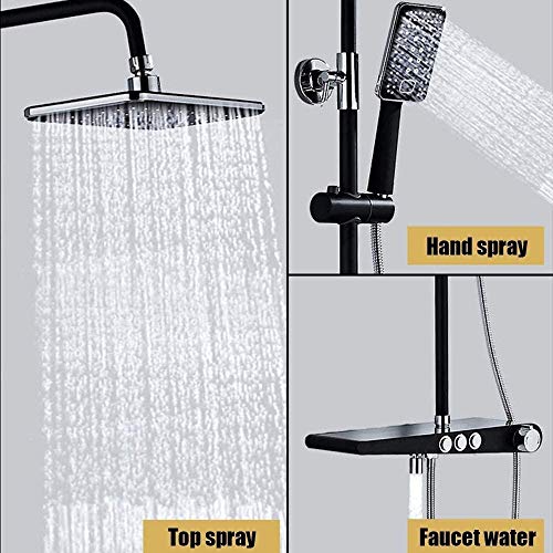 Ensemble de douche anticalcaire cuivre noir pour douche de salle de bain