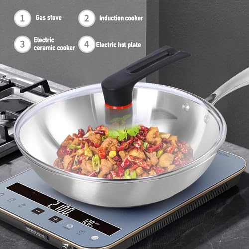Wok de acero inoxidable 34 cm miniatura 6