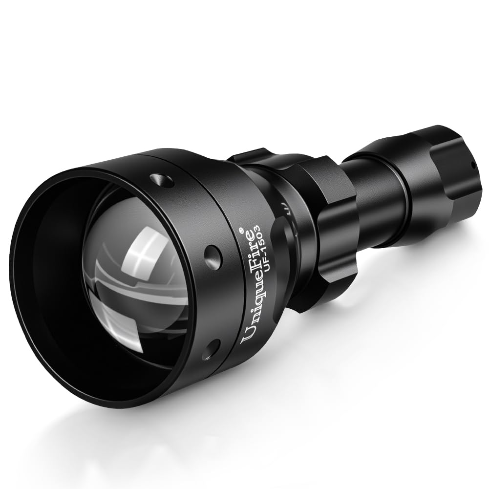 Sponsored Ad - UniqueFire 1503 850nm IR Illuminator Flashlight Lights for Night Vision 50MM Lens Zoomable Infrared Spotlight with 3 Modes Memory IR Flashlight Coyote Night Fishing IR Light