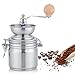 Poręczny ręczny młynek do kawy, młynek do kawy, przenośny ergonomiczny młynek do kawy Młynek ze stali nierdzewnej z młynek do gałki muszkatołowej z drewnianą rączką (srebrny)