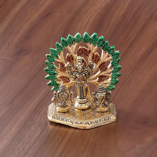 Image of KridayKraft Elegant Tirupati Murti - Lord Venkateswara Swami Tirupati Balaji Vishnu JI Murti Idol Shank Chakar Tilak Statue for Temple (Golden)