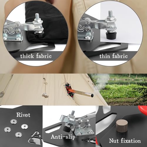 Fay Bless DIY Hot Tent Stove Jack, Aluminum Clip-On Stove Jack with 3.4" Chimney Hole for Canvas Tent, Bell Tent,Yurt Tent, Fireproof Tent Protector for Winter Camping - Image 5