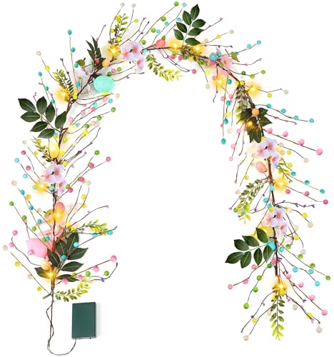 6 Foot Easter Egg Garland with LED Lights - 50% Off with Code EF2HEJE6