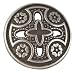 Medieval Templar Cross Button 3/4" (19mm). Antique Silver Finish