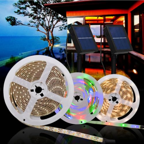 Tira LED solar exterior blanca cálida flexible 500 cm miniatura 5