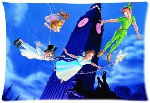 MOGUI Custom Peter Pan Pattern 12 Pillowcase Cushion Cover Design Standard Size 20X30 Two Sides