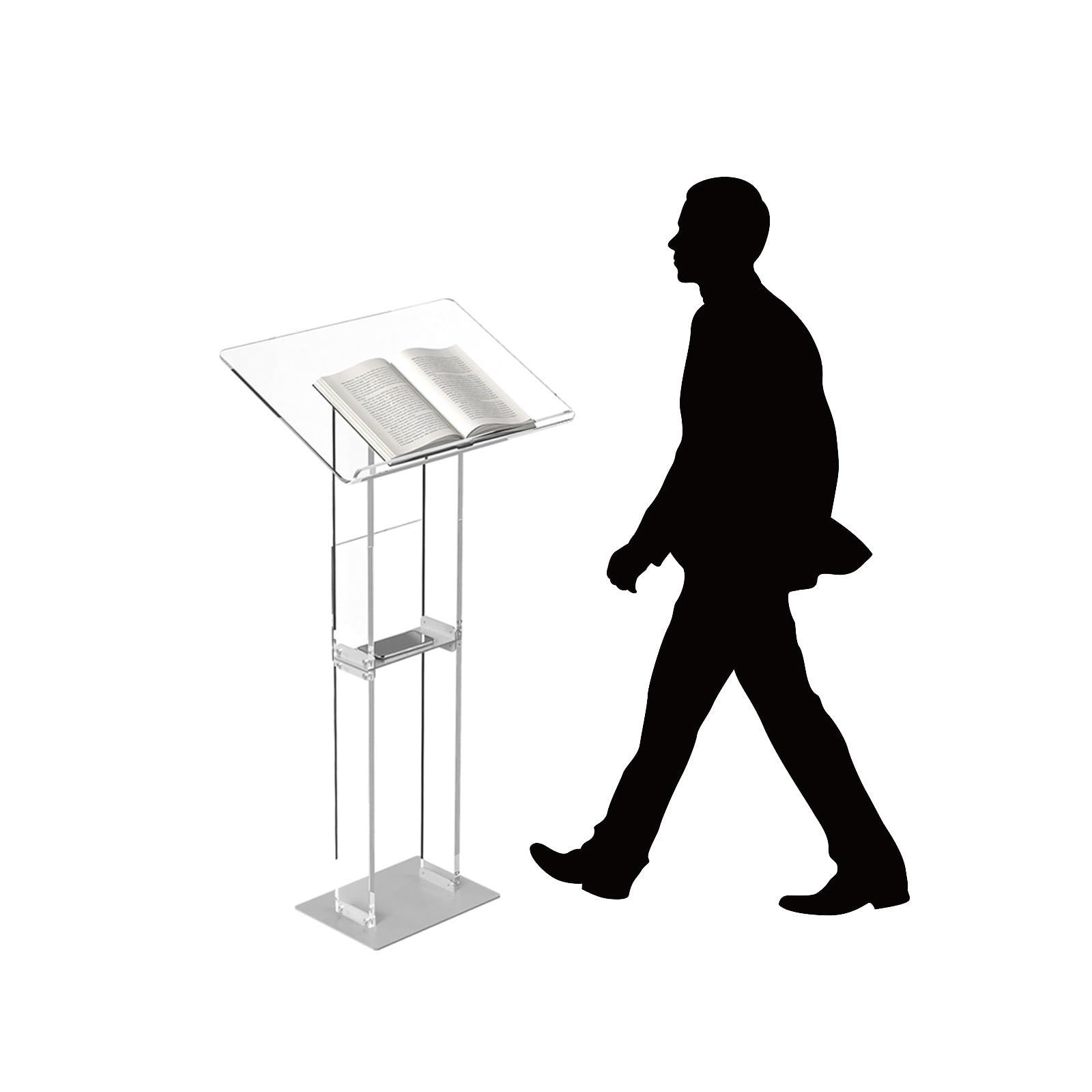 Pulpito portatile per chiesa, con ruote e freno, regolabile, per insegnamento e stalla per conferenze, scuole, hotel ed eventi, versatile