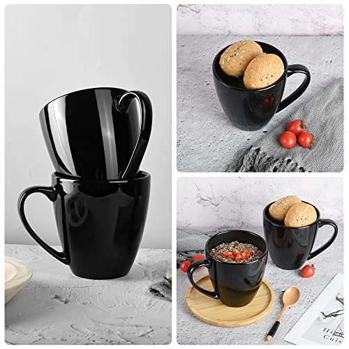 Taza de café grande cerámica 39oz con asa negra miniatura 7