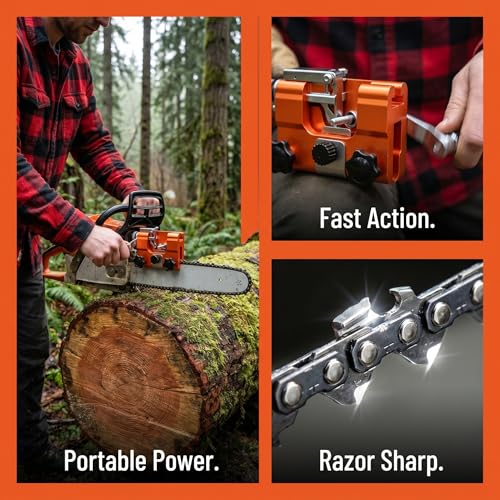 Klampero Manual Chainsaw Sharpener with 7 Stones