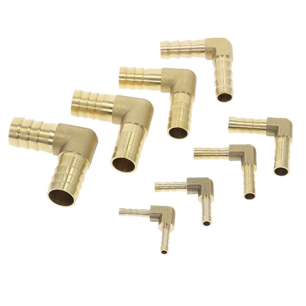 Raccord coudé en laiton pour tuyau d'arrosage, diamètre intérieur 4-16 mm, raccord cannelé en cuivre, adaptateur, 12 mm
