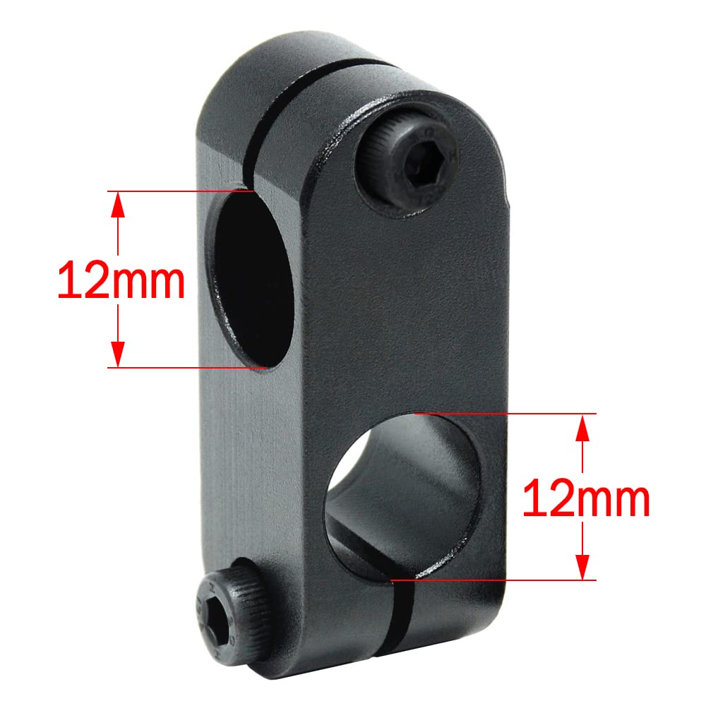 AUZHU- STH - Metric - Aluminium alloy Bracket Guide shaft supports Two-Way connector clamps Double-Hole strut clamps Tube clamp connectors Clamp mountings Column clamp Fixture Size: D12 mm - K12 mm