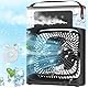 BuzzoXerex Mobile Klimageräte Mini Luftkühler, 5 in 1 Klimaanlage Klein Tragbare, 7 LED Luftbefeuchter mit 3 Geschwindigkeiten, Air Cooler Ventilator mit Wasserkühlung für Küche Büro (Schwarz)