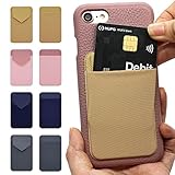 スマホ用カードケース 貼り付け スマホポケット カードポケット カード収納 背面ポケット カード入れ ICカードケース 背面収納 軽量 スリム 韓国 iPhone対応 Galaxy対応 Xperia対応 スマホ最新機種対応 BEIGE