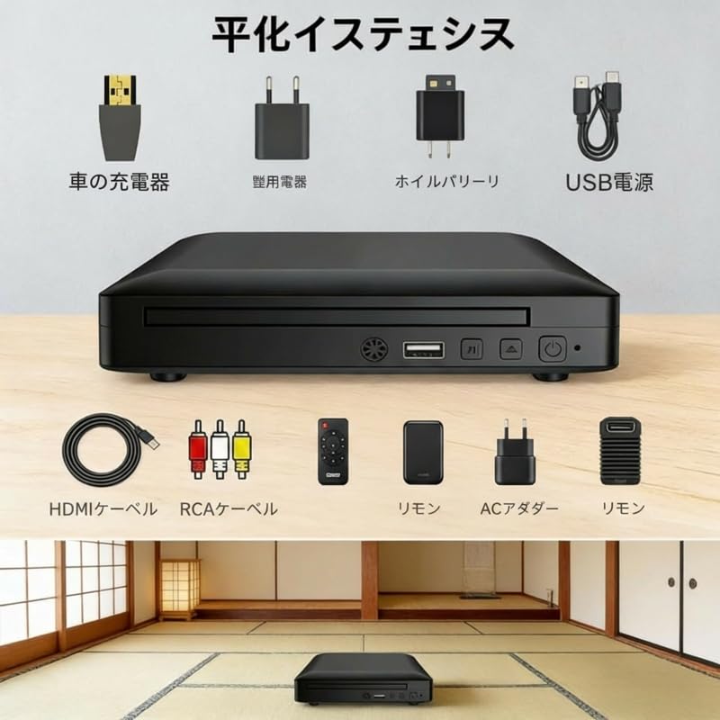 Amazon | ブルーレイプレーヤー ミニHD DVDプレーヤー HDMI・RCA
