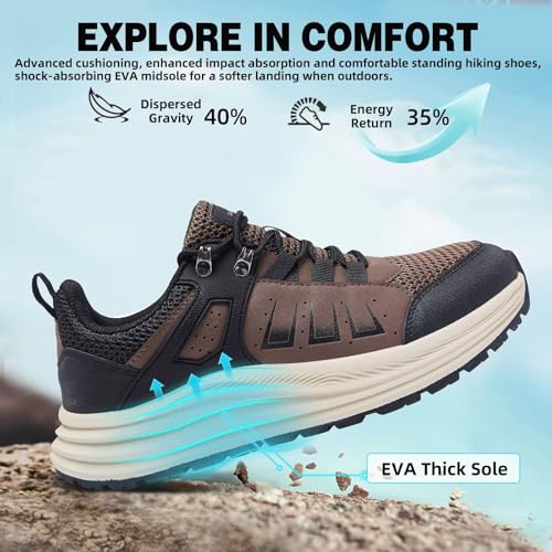 Men's Orthopedic Trail Running Shoes: Comfortable Casual Arch Support Plantar Fasciitis Trekking Walking Shoes, Orthotic Flat Feet Sport Hiking Gym Training Sneakers for Foot and Heel Pain Relief2
