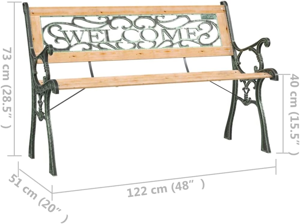 Garden Bench Wooden, Black Solid Firwood, Wrought Iron, PVC 48 in,Vintage Wooden Garden Bench with Rustic Design for Outdoor Use Patio Furniture