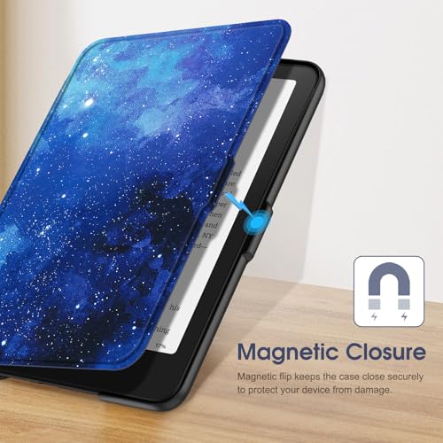 Image of Fintie Case for 7 inch All-New Kindle Paperwhite (12th Generation, 2024) and Kindle Colorsoft Signature Edition - Slim Lightweight Shell PU Leather Protective Cover with Auto Sleep /Wake, Starry Sky