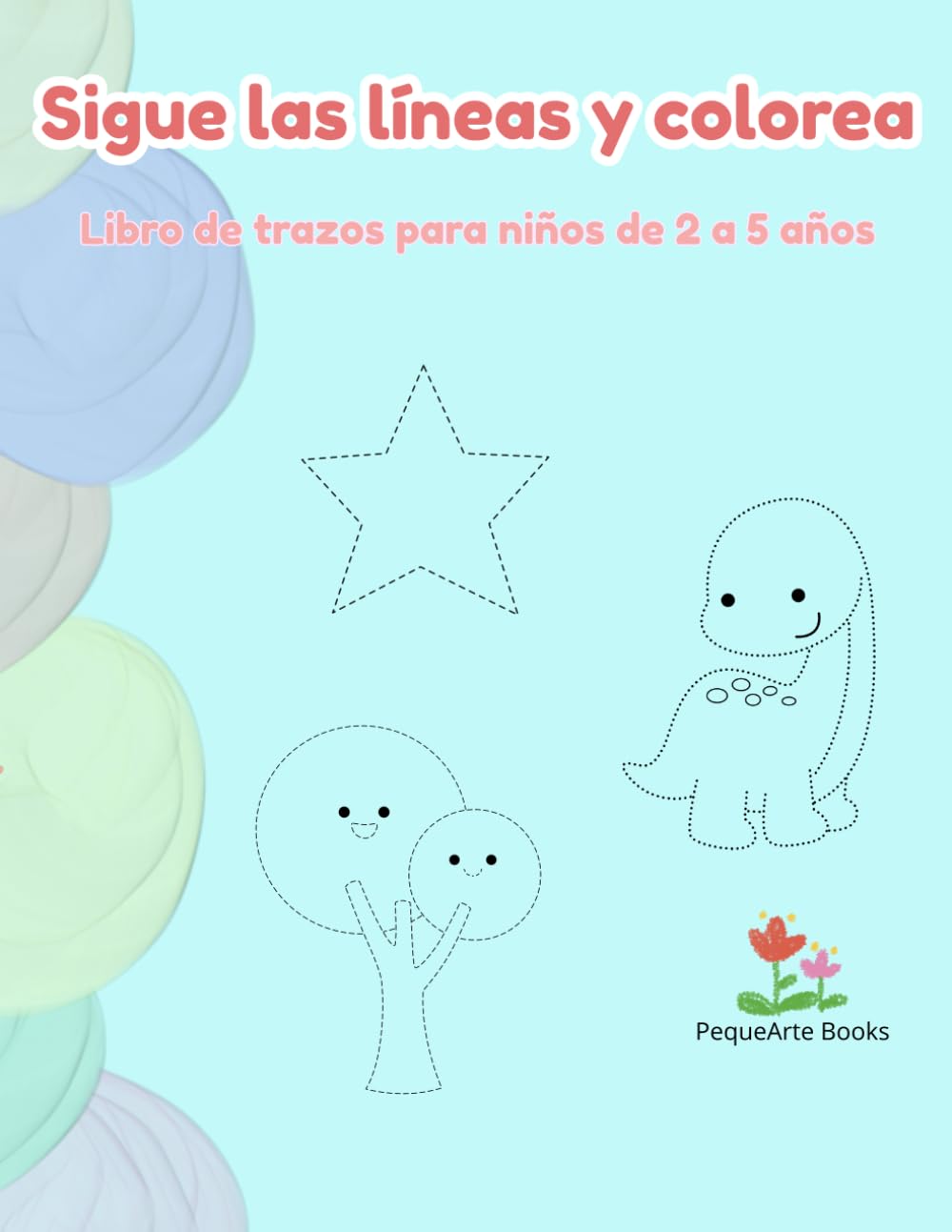Sigue las líneas y colorea: Libro de trazos para niños de 2 a 5 años: aprender a escribir y colorear jugando