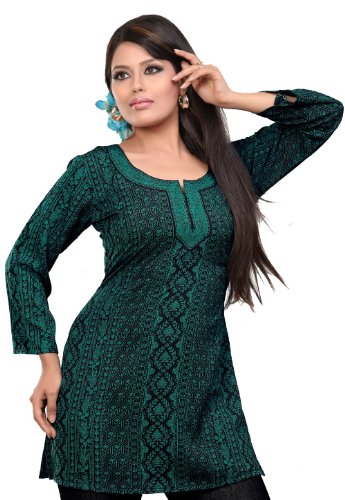India tunica top kurti donna stampato camicetta