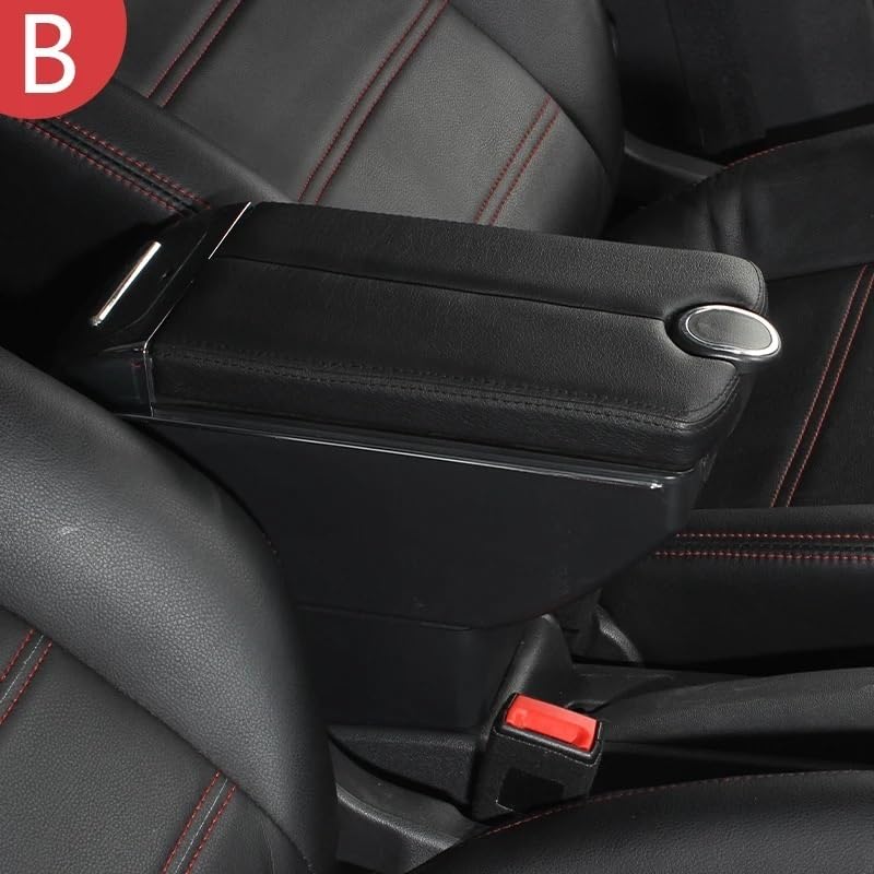 Couverture d'accoudoir de voiture Accoudoir pour Console centrale pour Peugeot 208, accessoire de rangement pour 2008 2019 – 2023 | B1 Red line 7 usb