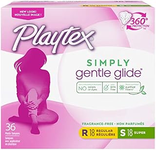 Playtex Simply Gentle Glide Multipack Unscented Tampons with Regular and Super Absorbencies, 36