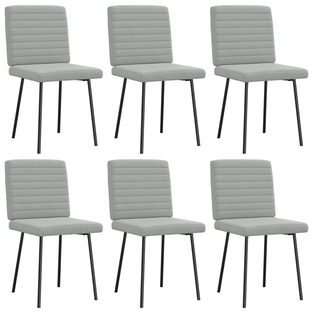 Set di 6 sedie da pranzo in velluto grigio chiaro