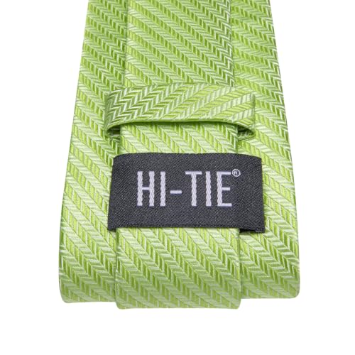 Image of Hi-Tie Men's Tie Sets Silk Paisley Striped Necktie Pocket Square Cuff-links Sets Wedding Business Holiday