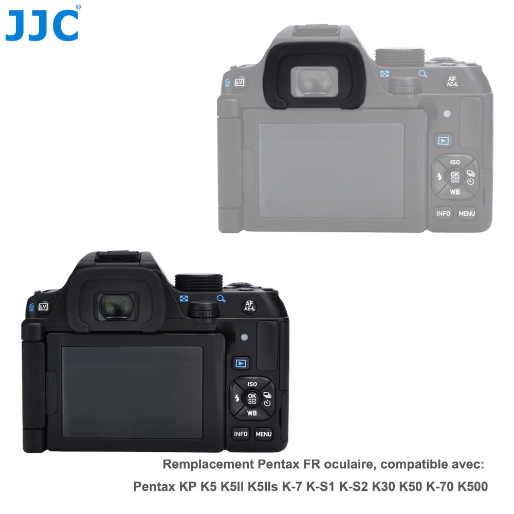 (2 sztuki) okular muszli ocznej JJC z miękkiego silikonu do Pentax KP, K5, K5II, K5IIs, K-7, K-S1, K-S2, K30, K50, K-70, K500 zastępuje kubek do oczu Pentax FR