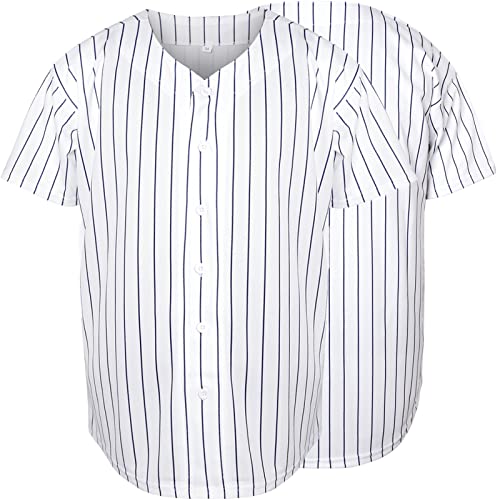 Camiseta de Béisbol MESOSPERO Plain Button Down Blank de Manga Corta, estilo Hipster Hip Hop