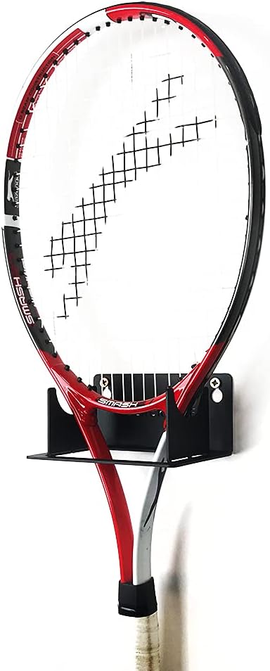 BlackSteel Display Bracket Holder for Tennis Rackets - Sports, Net, Display, Racquets, Sport, Outdoors, Play, Storage, Style, Home, Office, Shed, Court, Racket, Ping Pong, Court