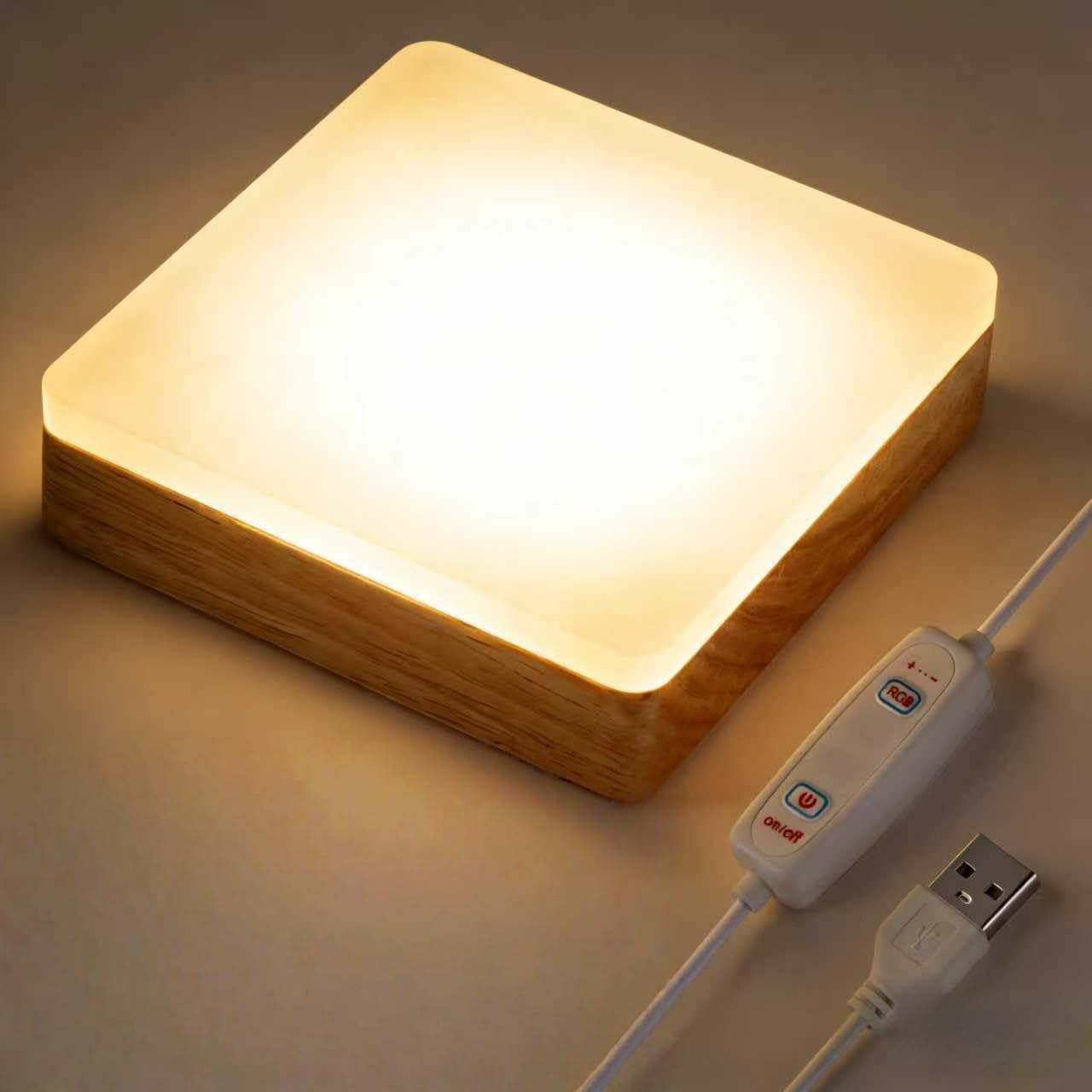 Base d'affichage LED acrylique RVB 10 cm pour lampe bureau