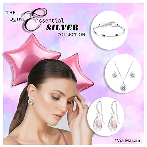 925 Sterling Triangle Crystal Stud Earrings for And Pure