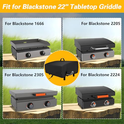Image of EVRBUL Portable Griddle Cover Fit for Blackstone and Pit Boss 2 Burner Tabletop Griddle, 600D PVC Coating Tabletop Grill Cover Fit for Royal Gourmet 3 Burners Flat Top Gas Grill, 29.5 inch x 25 inch x 13 inch