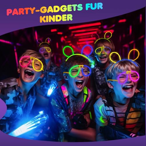 Ziitty Knicklichter Party Set, 7 Tolle Farben Knicklichter Kinder, 100 Leuchtstäbe mit 100 Verbinder für Armbänder Armringe,Neon Party Gadgets für Party Deko Hochzeiten Silvester Deko 2026