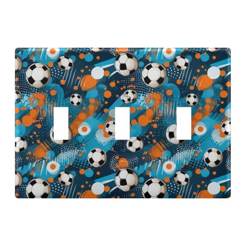 Light Switch Cover Football Wall Plates for Electrical Outlets 3 Gang 202a8820