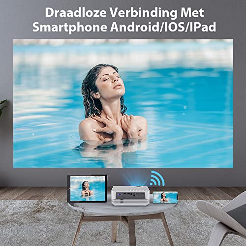 UpLiving® LCD Mini Beamer met WiFi | Met Bluetooth | Native Full HD | 10.000:1 Contrastratio | 8.000 Lumen | Projector - Mini Beamer - Draagbare Pocket Beamer - Afstandsbediening - Draagtas - Image 3