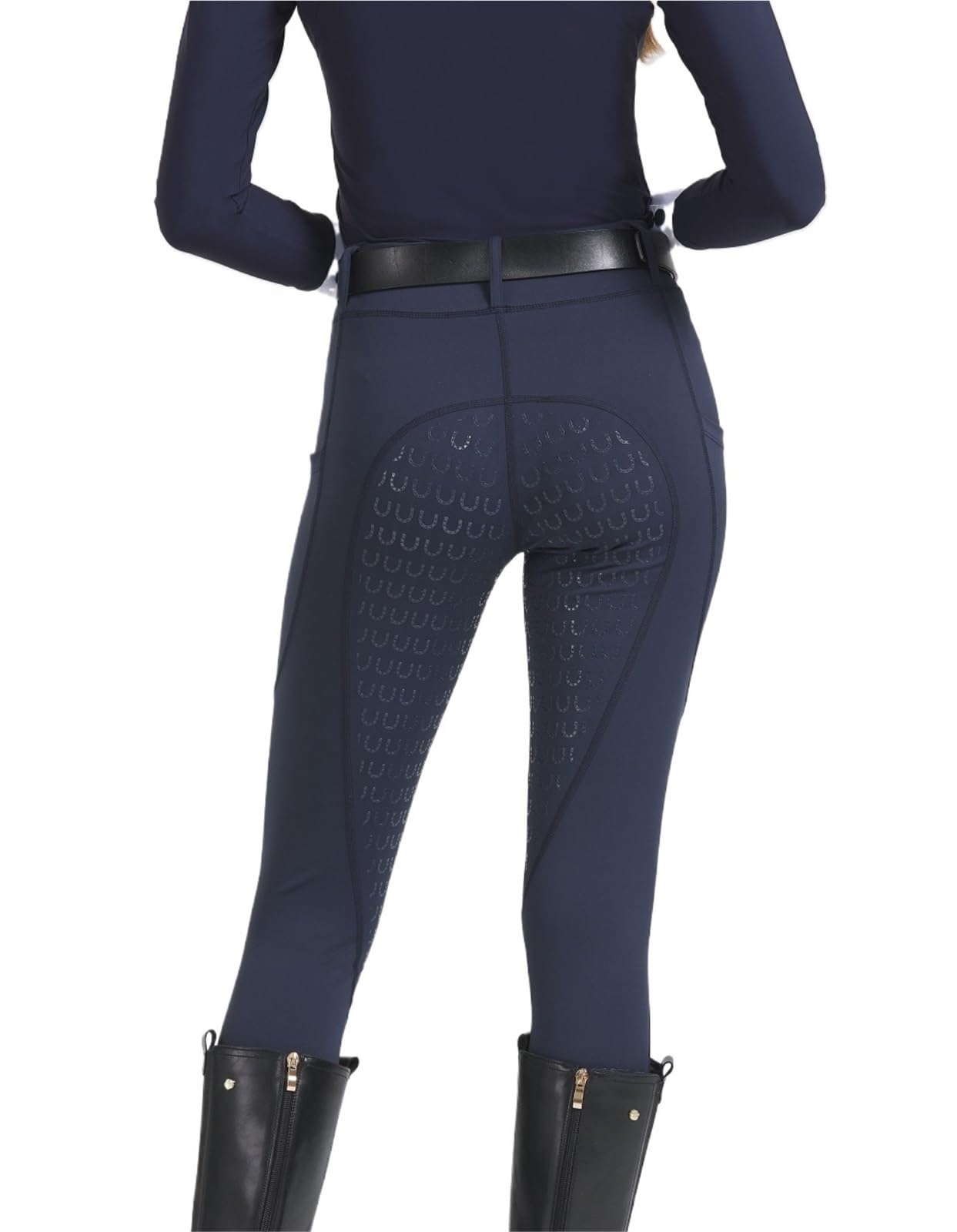 Pantalones de equitación Pantalones De Equitación For Mujer, De Punto, De Silicona, Ajustados Y Muy Elásticos. Pantalones De Equitación Ajustados.(Blue,XL)