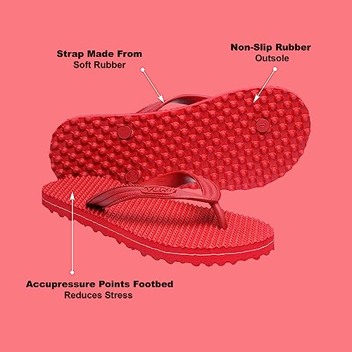 Image of YUKI Men and Women Slipper Accupressure Flip Flops Hawai Chappal for Home Daily Use